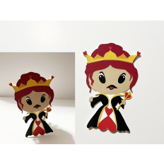 Queen of Hearts, Kawaii, layered card SVG