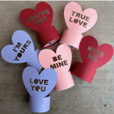 Valentine's Day 3-D Conversation Hearts for Tea Lights
