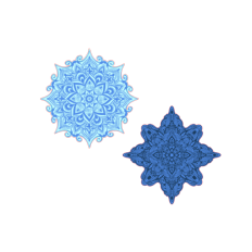 Two Mandalas in Blue