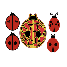 Ladybug 5 Ways SVG