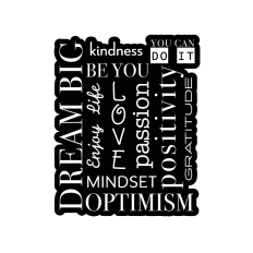 Uplifting Word Collage Print and Cut