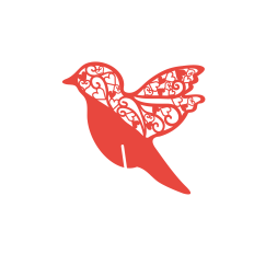 Lacey Bird Glass Sitter, Topper cut file, party decoration