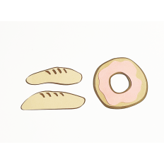 Bread and Doughnut Layered SVG
