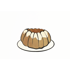 Bundt Cake Detailed Layered SVG