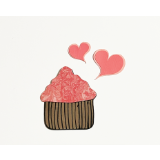 Cupcake and Hearts of Love Layered SVG