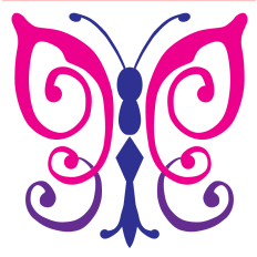 Pink Swirl Butterfly Filigree SVG, cut file