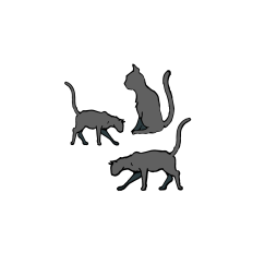 Three Black Cats, Magic Cats SVG cut file