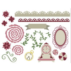 Victorian Embellishments and Flowers Cut File
