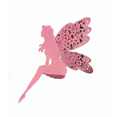 Sitting 3D Fairy with flower wings cut file