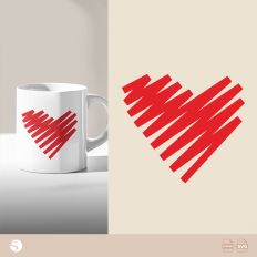 Scribble Heart, Silhouette Cut File