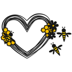 heart honeycomb scribble