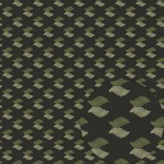OLIVE GREEN SCRIBBLED FISH-LIKE FOULARD PATTERN