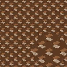 LEATHER BROWN SCRIBBLED FISH-LIKE FOULARD PATTERN