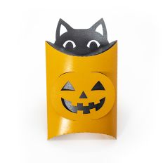 Halloween Candy Pillow Box with Jack O Lantern and Black Cat