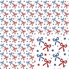 Americana Stars and Bows Seamless Pattern