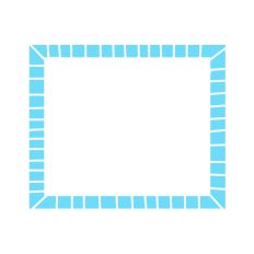 Aqua Blue Striped Rectangle Frame Print and Cut