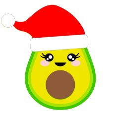 Kawaii Santa Avocado-Layered