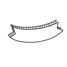 Curved Banner with Striped Shadow Print and Cut