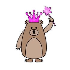 Pink Fairy Princess Bear SVG Print and Cut