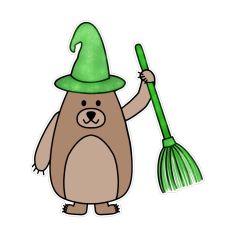 Brown Bear Green Witch Bear SVG Print and Cut 