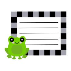 Black and Gray Frog Frame Journaling Card SVG Print and Cut