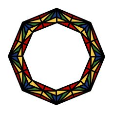 Primary Colors and Black Octagon Frame