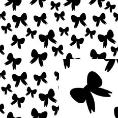Black and White Bows Seamless SVG Printable Pattern