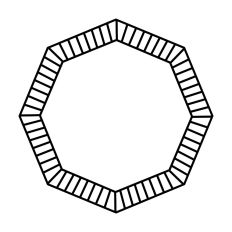 Black & White Striped Octagon Print & Cut Frame