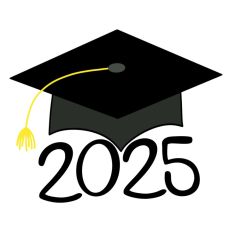 Class of 2025 Black Graduation Cap SVG Print and Cut