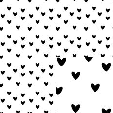 Hand Drawn Black and White Heart SVG Seamless
