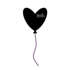 Black Valentine Balloon MEH Print and Cut SVG