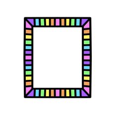 Black Outlined Rainbow Print and Cut Frame Border