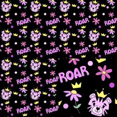 Pink Tiger Black Royal Pattern Seamless Design