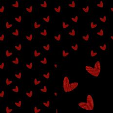 Black Red Striped Heart Continuous SVG Pattern
