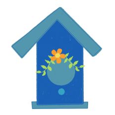 Blue Spring Bird House SVG Print and Cut