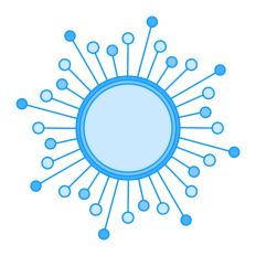 Blue Burst Circle Frame SVG Print and Cut