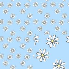 Daisies Pattern Spring Blue Background Pattern