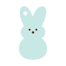 Easter Bunny Blue Print and Cut Tag
