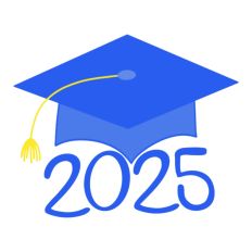 Class of 2025 Blue Graduation Cap Print and Cut
