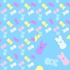 Blue Pastel Easter Bunnies SVG Seamless Pattern