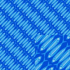 Blue Sardines Seamless Pattern