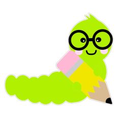 Bookworm with a Pencil-Print and Cut