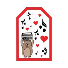 Boombox Bear Hearts and Music Layered Print and Cut SVG File