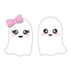 Cute Boy and Girl Ghosts