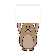 Brown Bear Holding Sign Print and Cut SVG Planning Jounaling