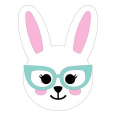 Easter Bunny Face with Glasses