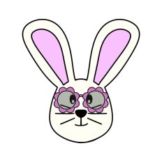 Summer Rabbit Face with Sunglasses SVG Print and Cut