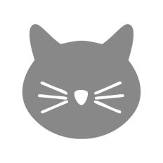 Cat Face with Whiskers Silhouette Cut File
