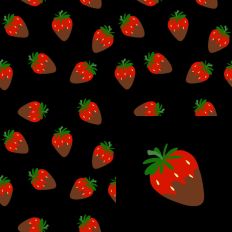 Chocolate Covered Strawberry SVG Black Pattern