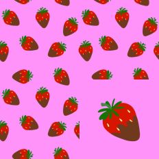 Chocolate Covered Strawberry Hot Pink Seamless SVG Pattern